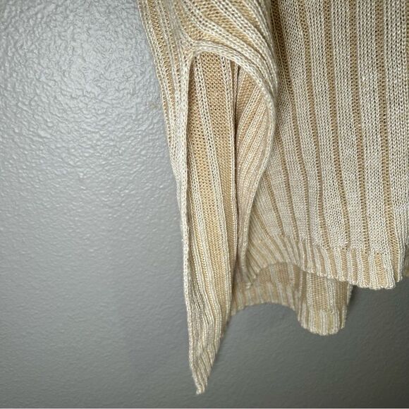 J. Crew neutral relaxed cotton linen blend collared sweater women’s size L XL - Picture 5 of 13